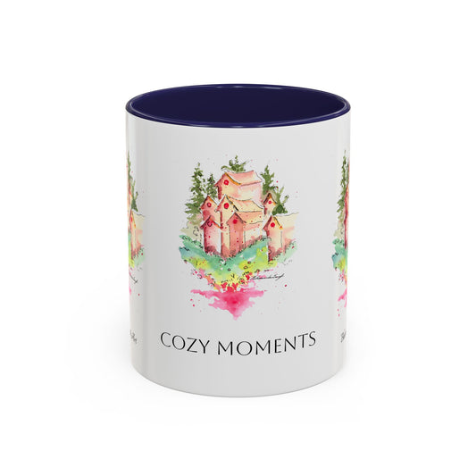 English Village Inspired Accent Coffee Mug (11, 15oz), Tea Cup, Ceramic Drinkware, Countryside Kitchen Decor, Gift for Tea Lovers, Unique