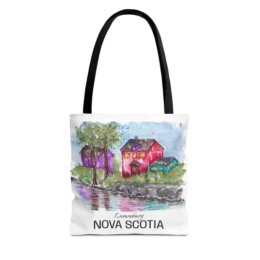 Tote Bag - Original Painting Inspired by a Small Fishing Village