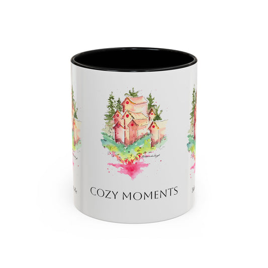 English Village Inspired Accent Coffee Mug (11, 15oz), Tea Cup, Ceramic Drinkware, Countryside Kitchen Decor, Gift for Tea Lovers, Unique